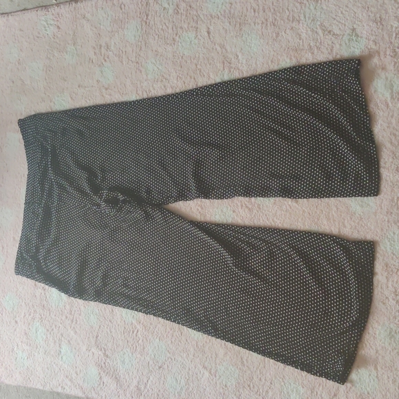 Navy and white polka dot wide leg pants size 22 - Picture 2 of 4